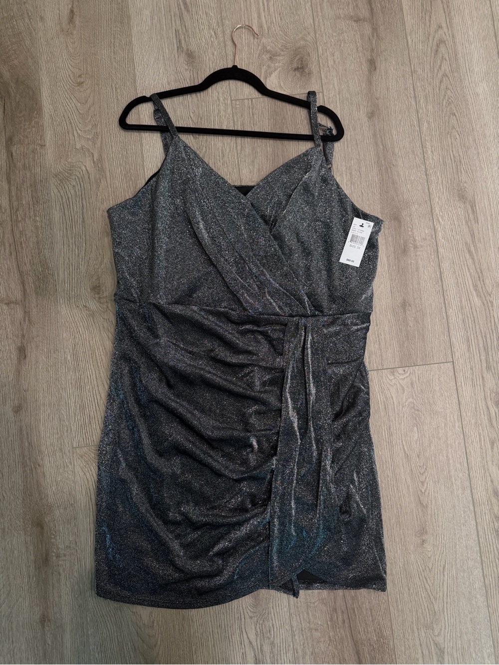 BSX Women’s Plus Metallic Short Cocktail & Party Dress- NWT